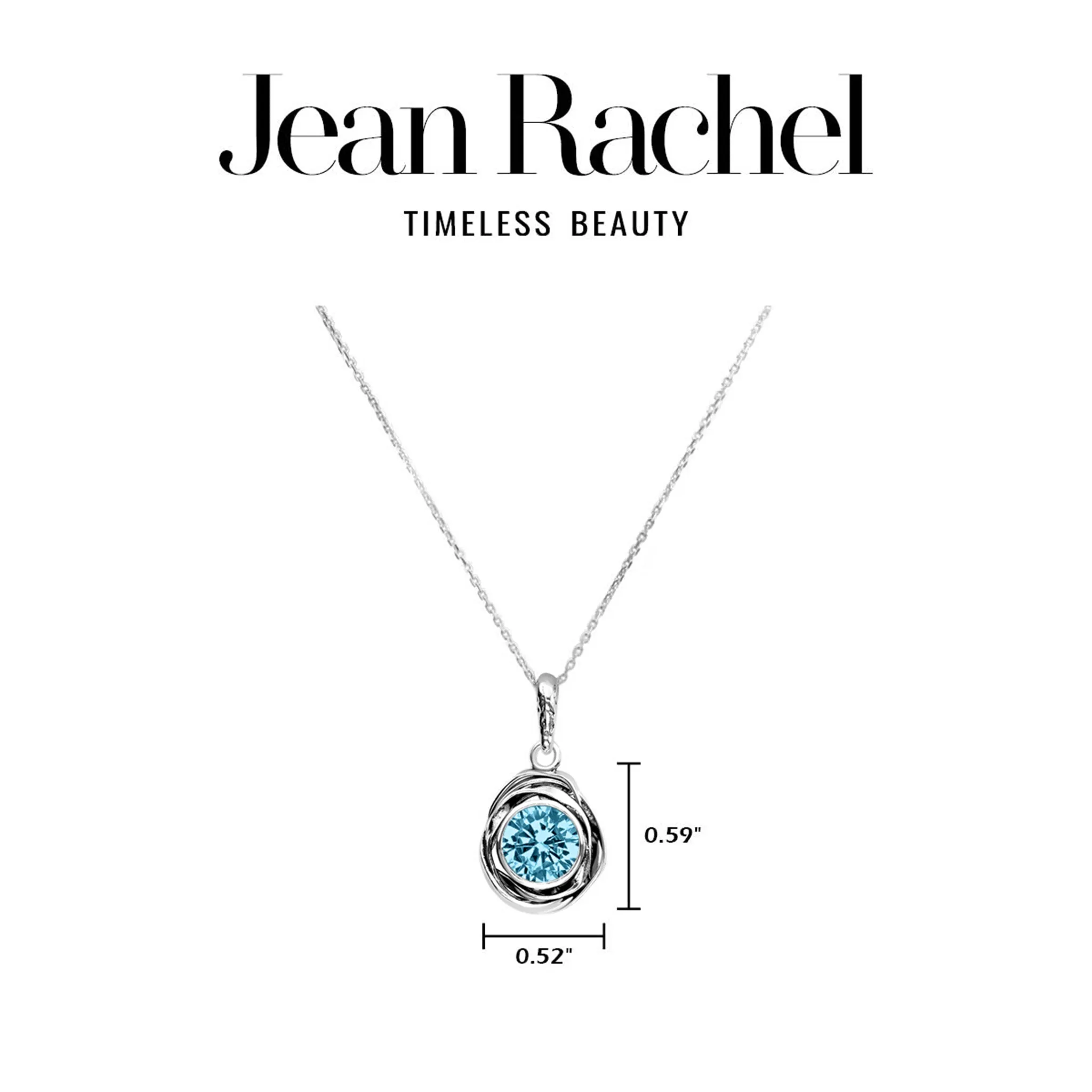 Sterling Silver Aquamarine CZ Pendant Necklace